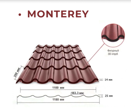 Металолочерепица MONTEREY